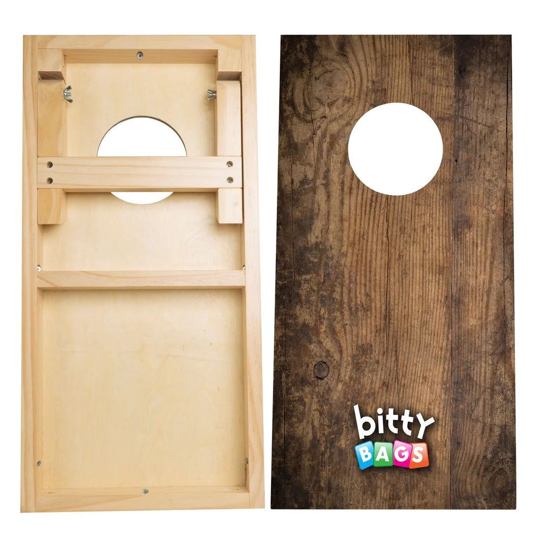 Bitty Bags Mini-Cornhole Boards: Distressed Wood Design