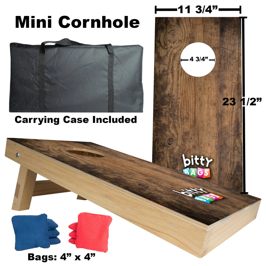 Bitty Bags Mini-Cornhole Boards: Distressed Wood Design