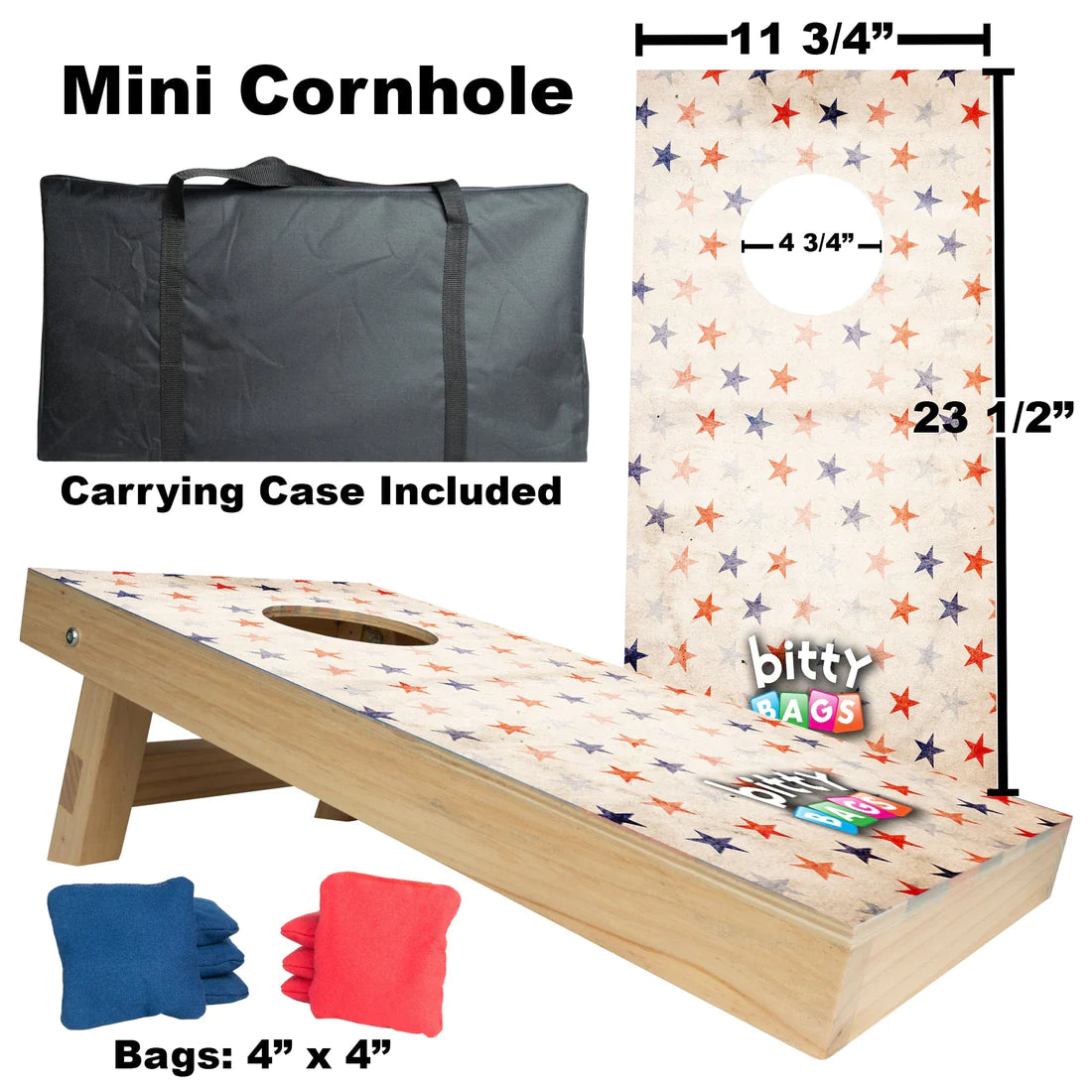 Bitty Bags Mini-Cornhole Boards: American Stars Design