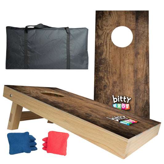 Bitty Bags Mini-Cornhole Boards: Distressed Wood Design
