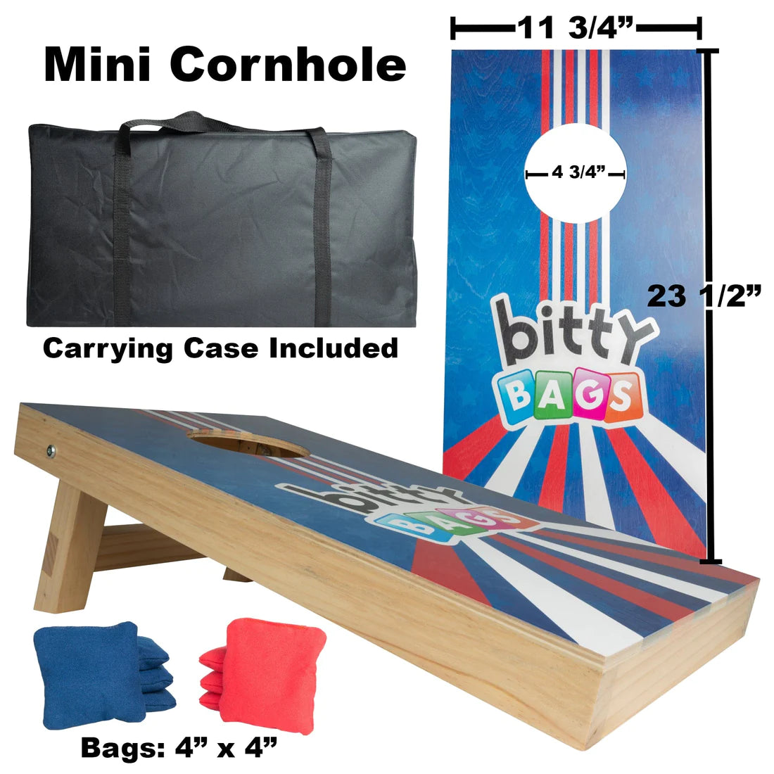 Bitty Bags Mini-Cornhole Boards: Retro Stripes Design