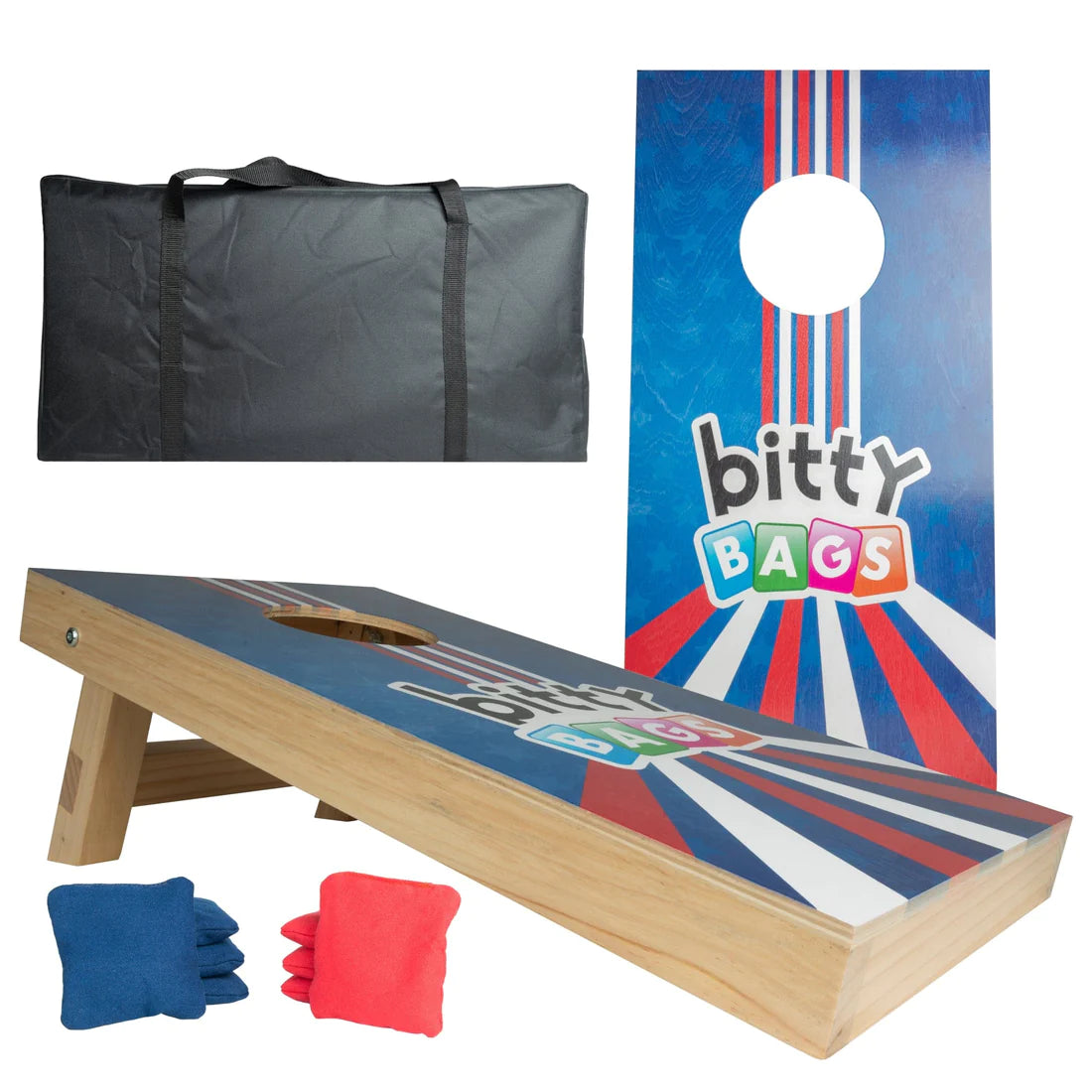 Bitty Bags Mini-Cornhole Boards: Retro Stripes Design